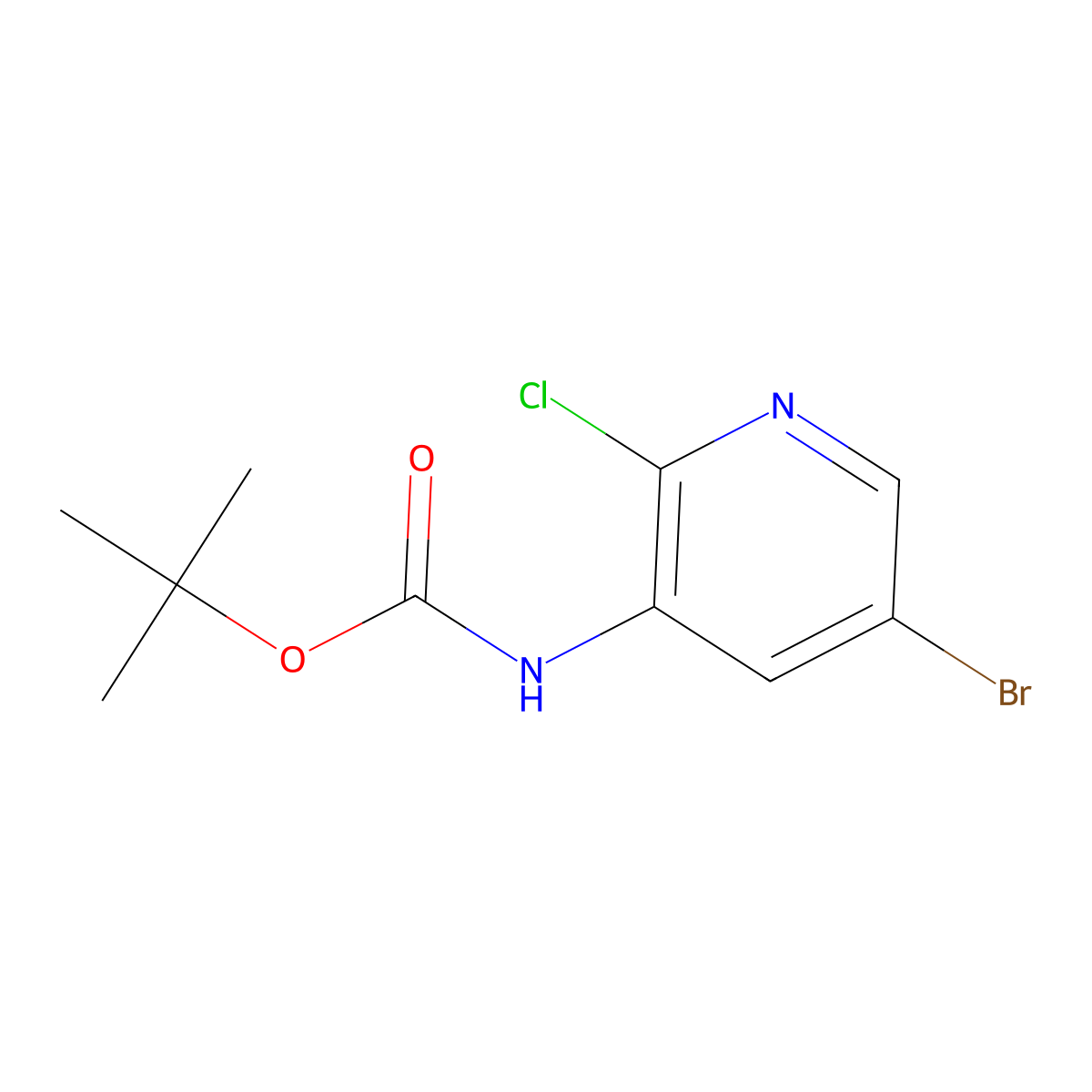 tert-Butyl (5-bromo-2-chloropyridin-3-yl)carbamate molecular structure, CAS 193888-15-2