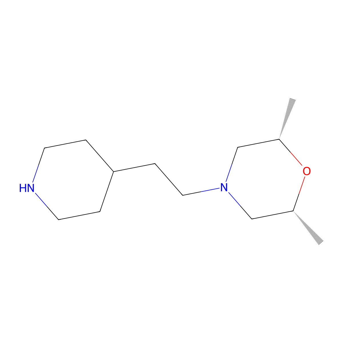 (2R,6S)-2,6-Dimethyl-4-(2-(piperidin-4-yl)ethyl)morpholine molecular structure, CAS 1938998-43-6