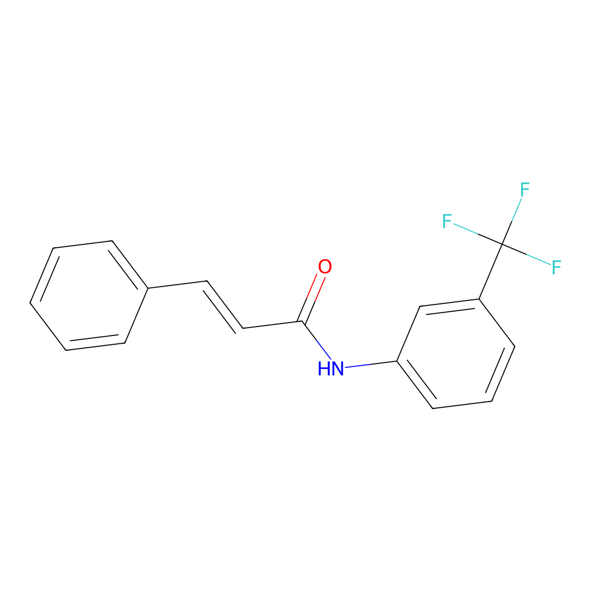 2-Propenamide, 3-phenyl-N-[3-(trifluoromethyl)phenyl]- molecular structure, CAS 1939-20-4