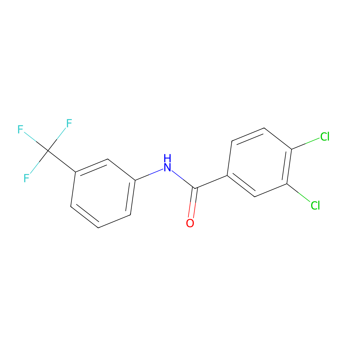 3,4-dichloro-N-[3-(trifluoromethyl)phenyl]benzamide molecular structure, CAS 1939-23-7