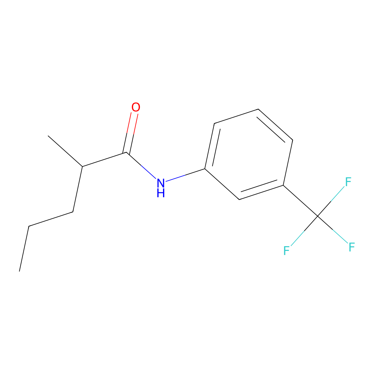 2-Methyl-N-[3-(trifluoromethyl)phenyl]pentanamide molecular structure, CAS 1939-26-0