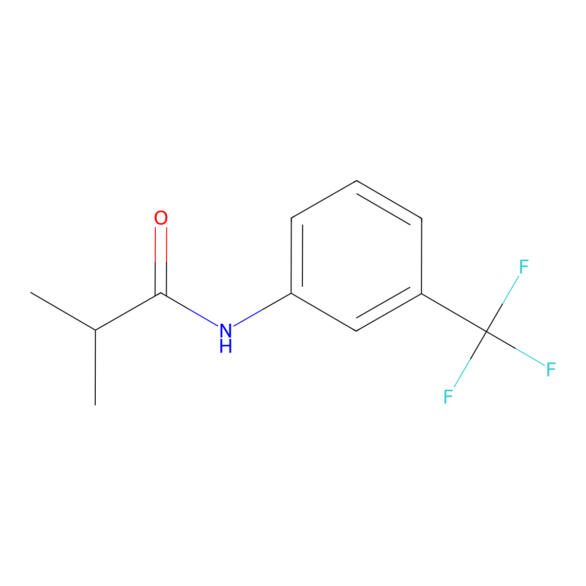 3-Trifluoromethylisobutyranilide molecular structure, CAS 1939-27-1