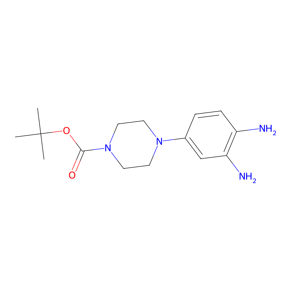 Tert-butyl 4-(3,4-diaminophenyl)piperazine-1-carboxylate molecular structure, CAS 193902-99-7