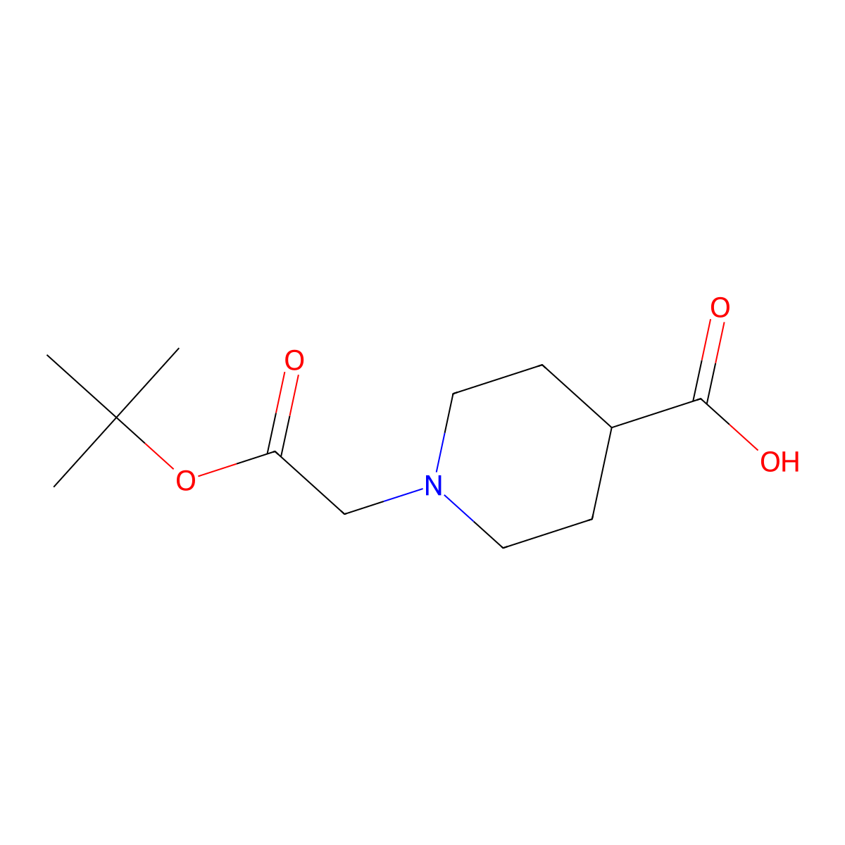 1-[2-(Tert-butoxy)-2-oxoethyl]piperidine-4-carboxylic acid molecular structure, CAS 193903-41-2