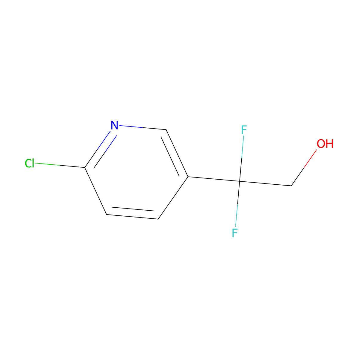 2-(6-Chloropyridin-3-yl)-2,2-difluoroethan-1-ol molecular structure, CAS 1939159-45-1