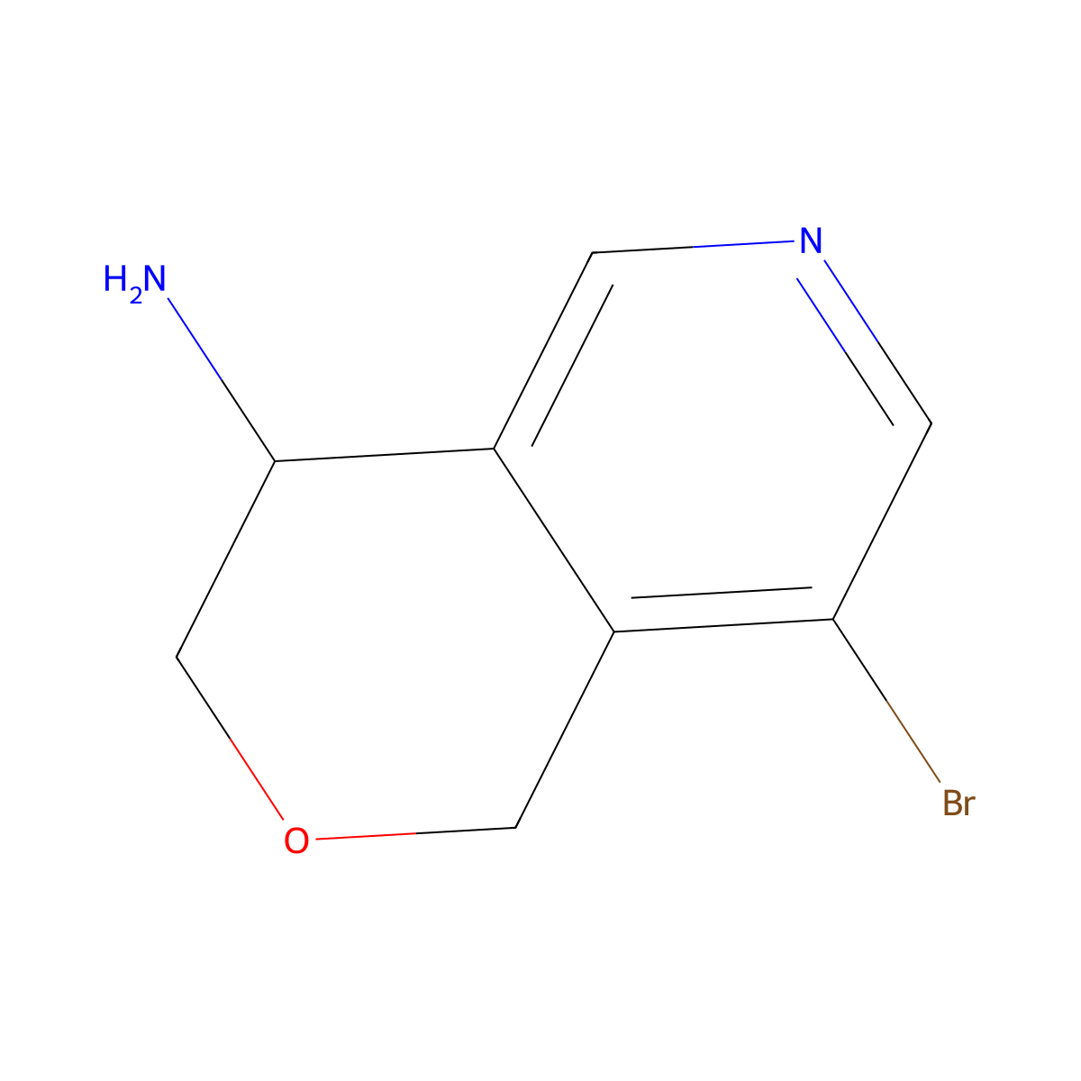 8-bromo-1H,3H,4H-pyrano[4,3-c]pyridin-4-amine molecular structure, CAS 1939174-22-7