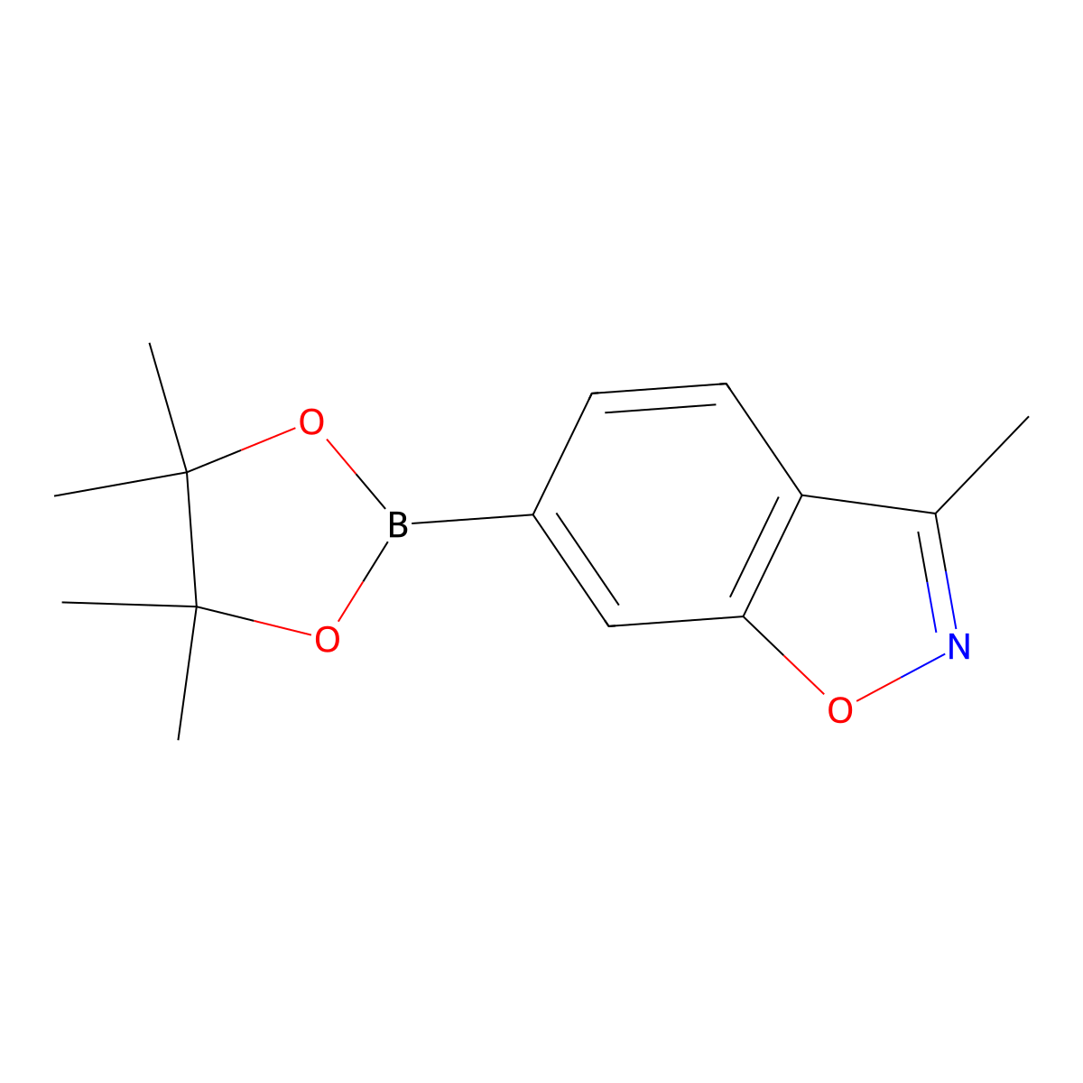 3-Methyl-6-(4,4,5,5-tetramethyl-1,3,2-dioxaborolan-2-yl)-1,2-benzoxazole molecular structure, CAS 1939174-64-7