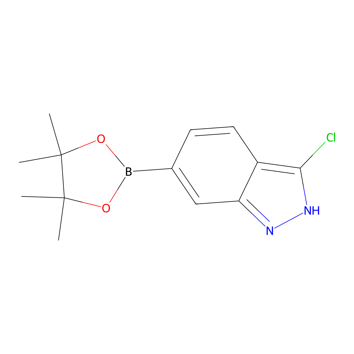 3-chloro-6-(4,4,5,5-tetramethyl-1,3,2-dioxaborolan-2-yl)-1H-indazole molecular structure, CAS 1939174-70-5