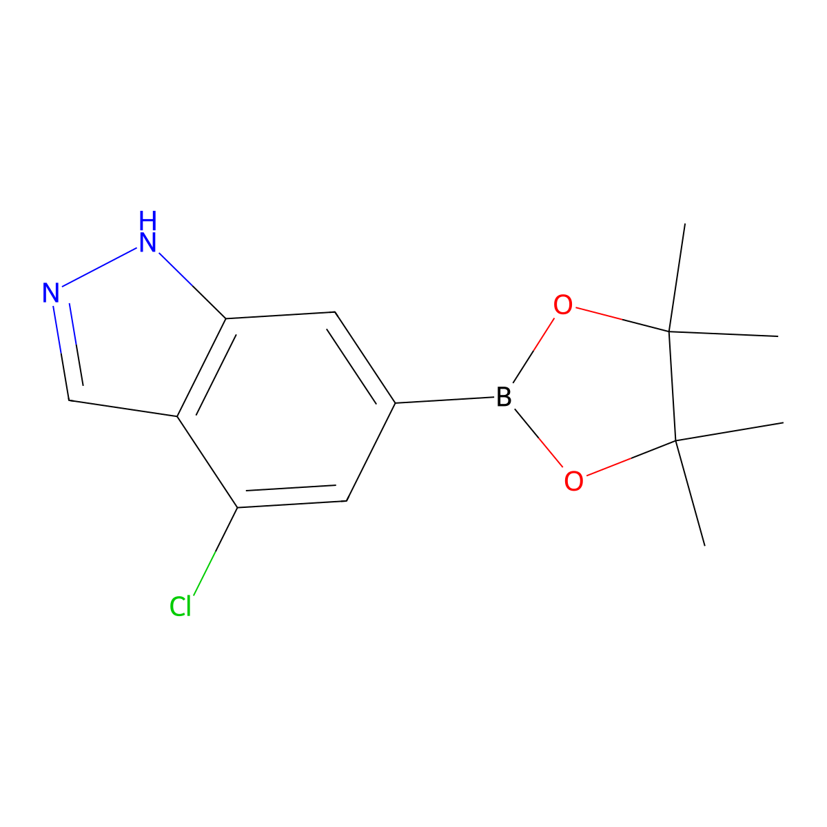 4-chloro-6-(4,4,5,5-tetramethyl-1,3,2-dioxaborolan-2-yl)-1H-indazole molecular structure, CAS 1939174-71-6
