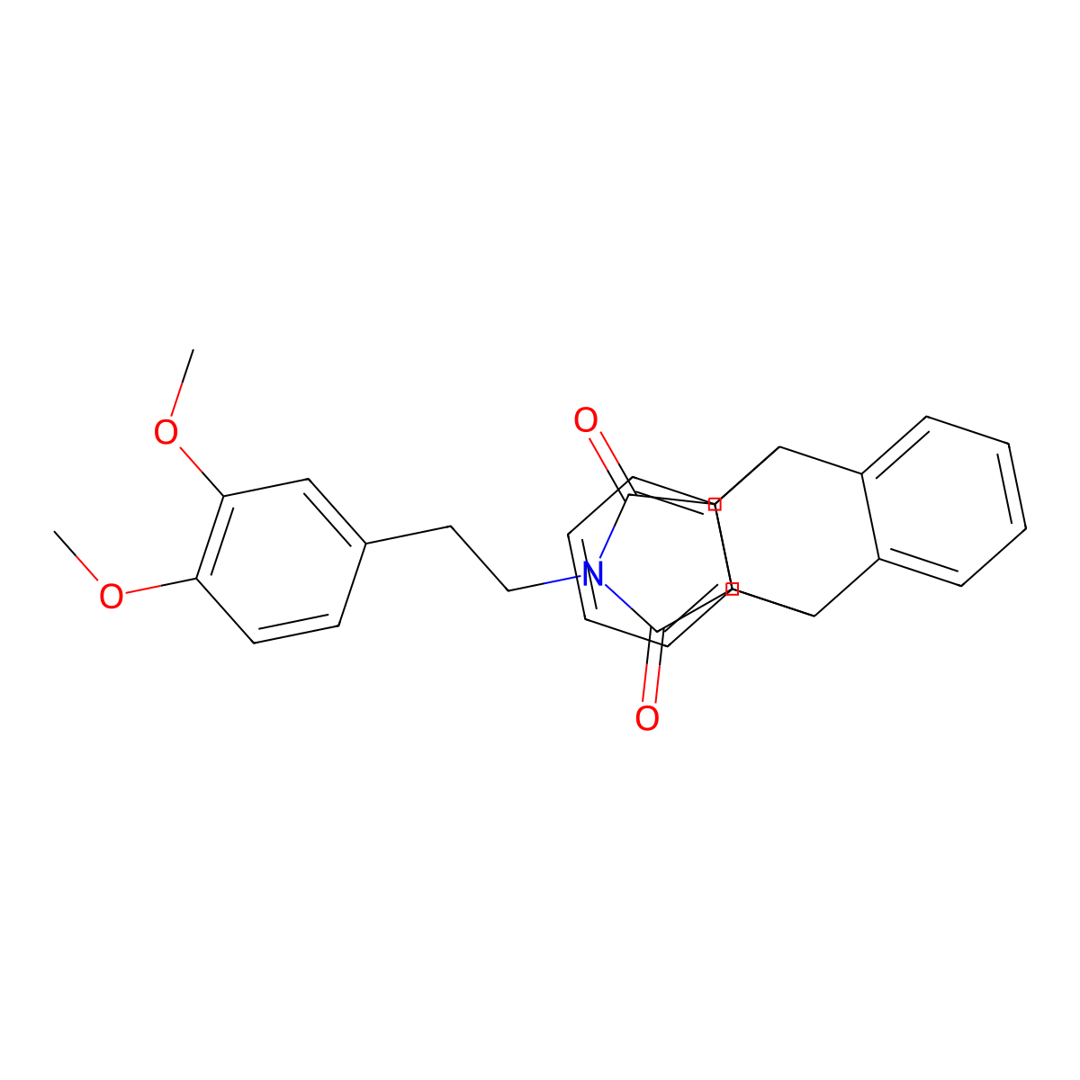 13-(3,4-dimethoxyphenethyl)-11,15-dihydro-9H-9,10-[3,4]epipyrroloanthracene-12,14(10H,13H)-dione molecular structure, CAS 19392-61-1