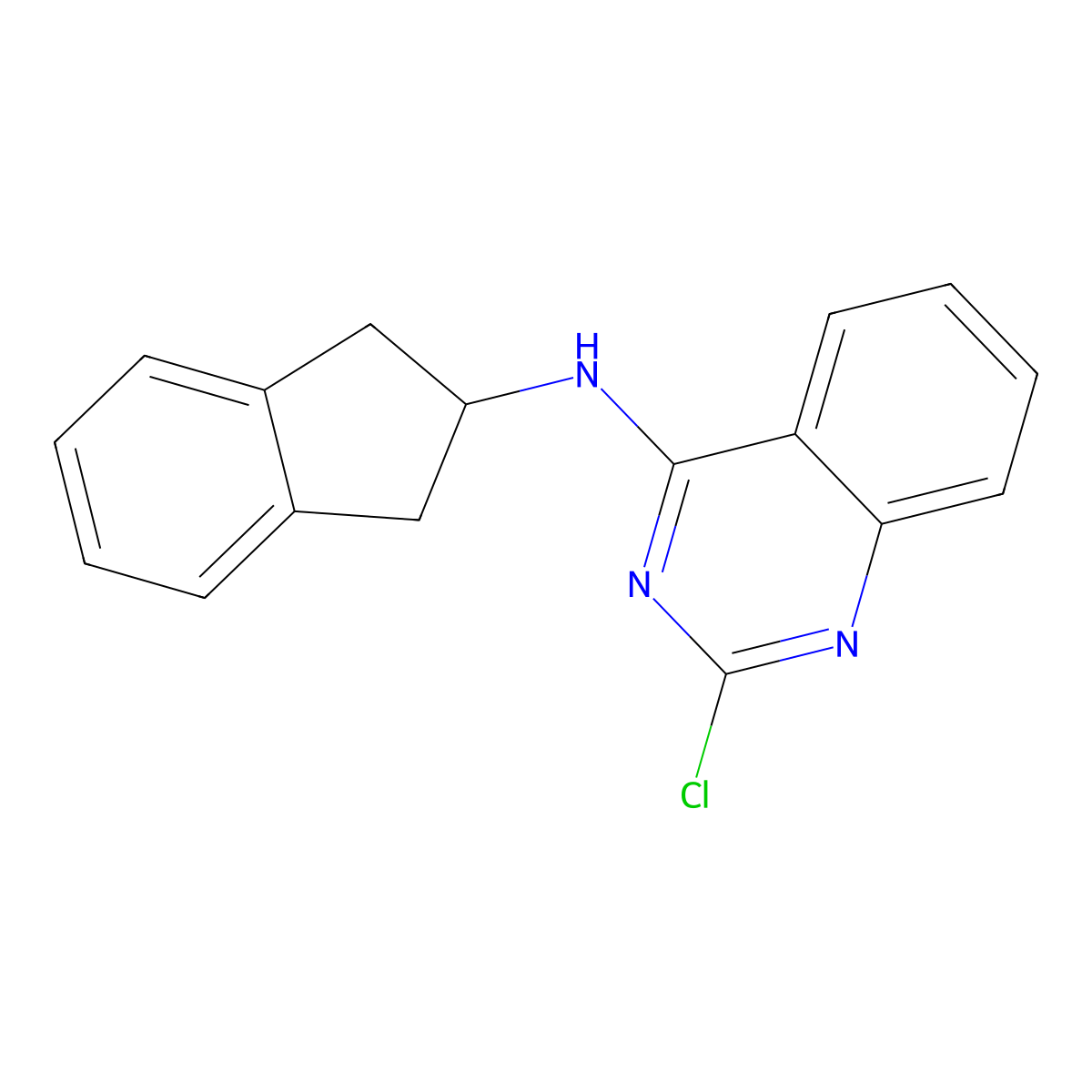2-chloro-N-(2,3-dihydro-1H-inden-2-yl)quinazolin-4-amine molecular structure, CAS 1939237-89-4