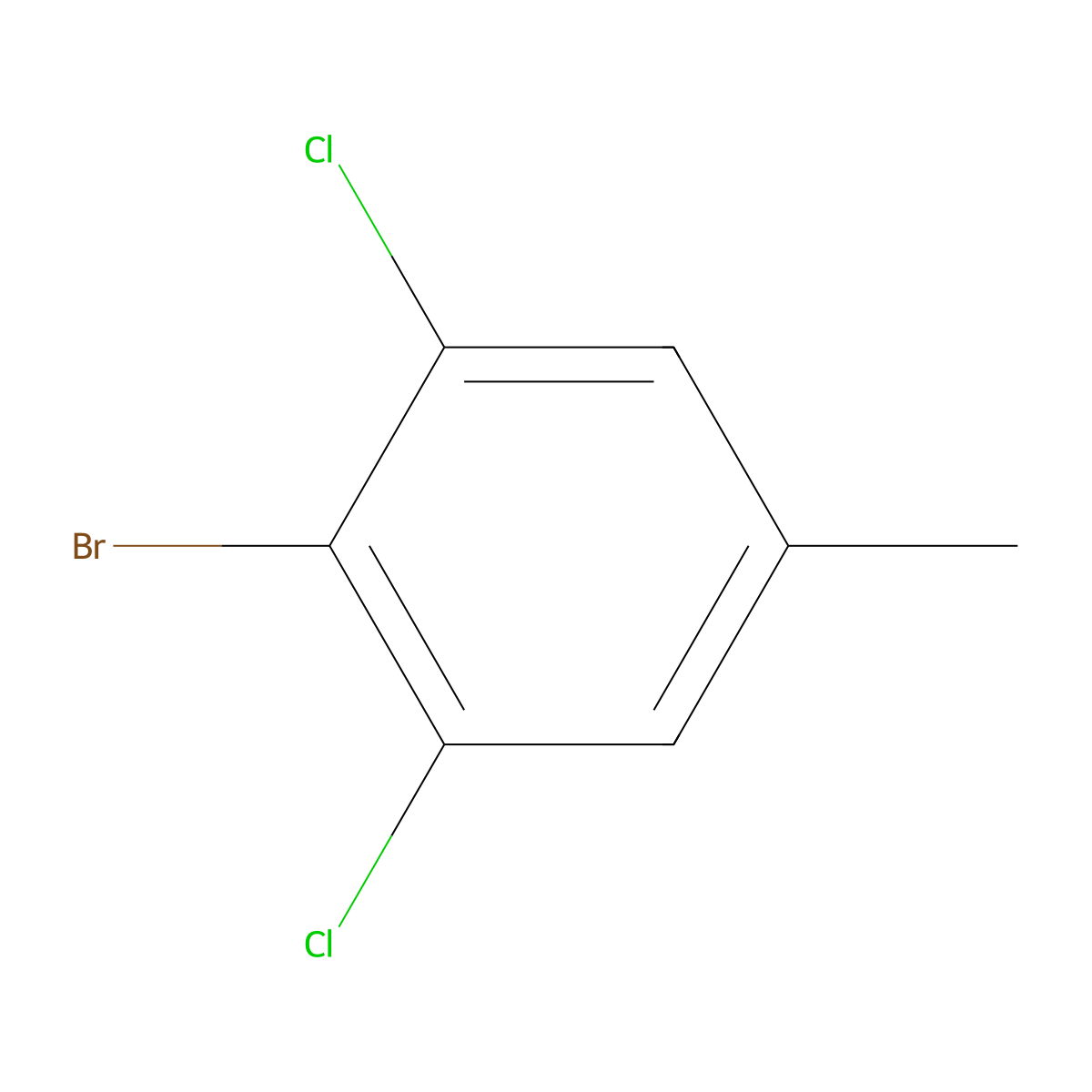 2-Bromo-1,3-dichloro-5-methylbenzene molecular structure, CAS 19393-93-2