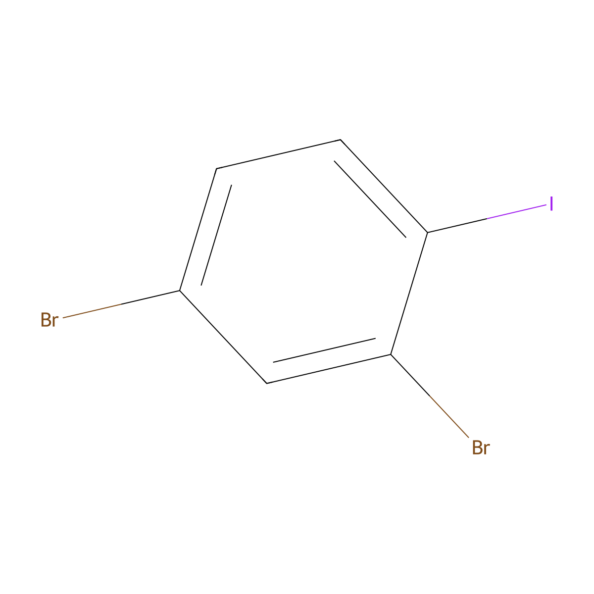 2,4-Dibromo-1-iodobenzene molecular structure, CAS 19393-94-3