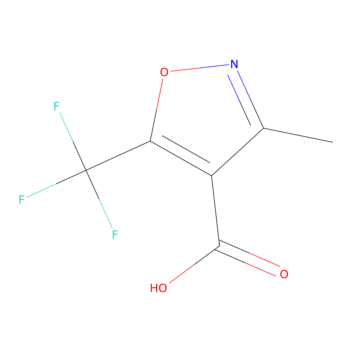 3-Methyl-5-(trifluoromethyl)-1,2-oxazole-4-carboxylic acid molecular structure, CAS 193952-09-9