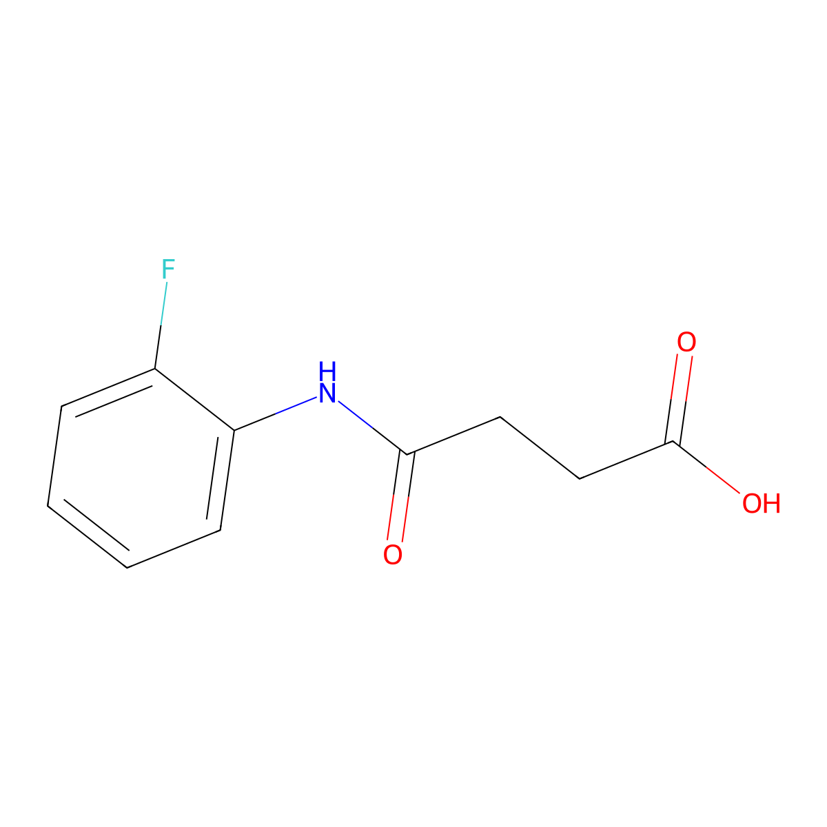 4-(2-Fluoroanilino)-4-oxobutanoic acid molecular structure, CAS 193952-10-2