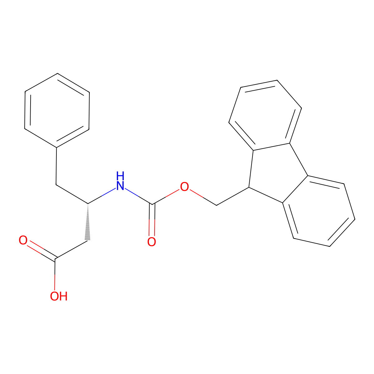 (3S)-3-((((9H-fluoren-9-yl)methoxy)carbonyl)amino)-4-phenylbutanoic acid molecular structure, CAS 193954-28-8