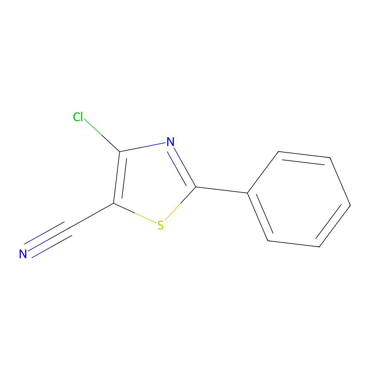 4-Chloro-2-phenyl-1,3-thiazole-5-carbonitrile molecular structure, CAS 193959-01-2