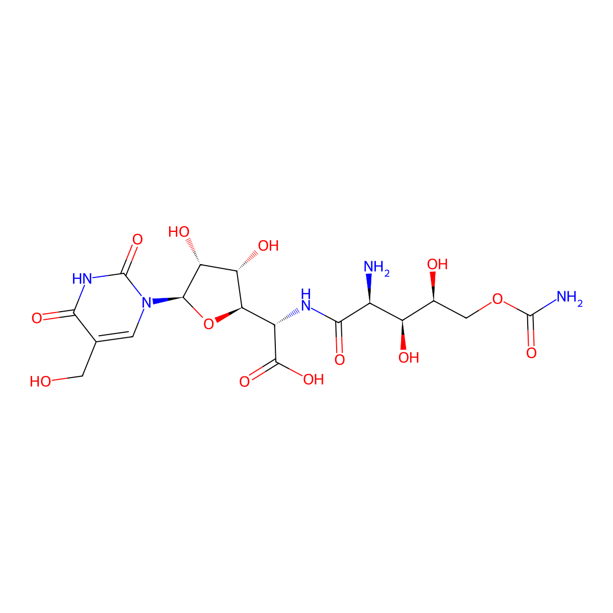 Polyoxin B molecular structure, CAS 19396-06-6