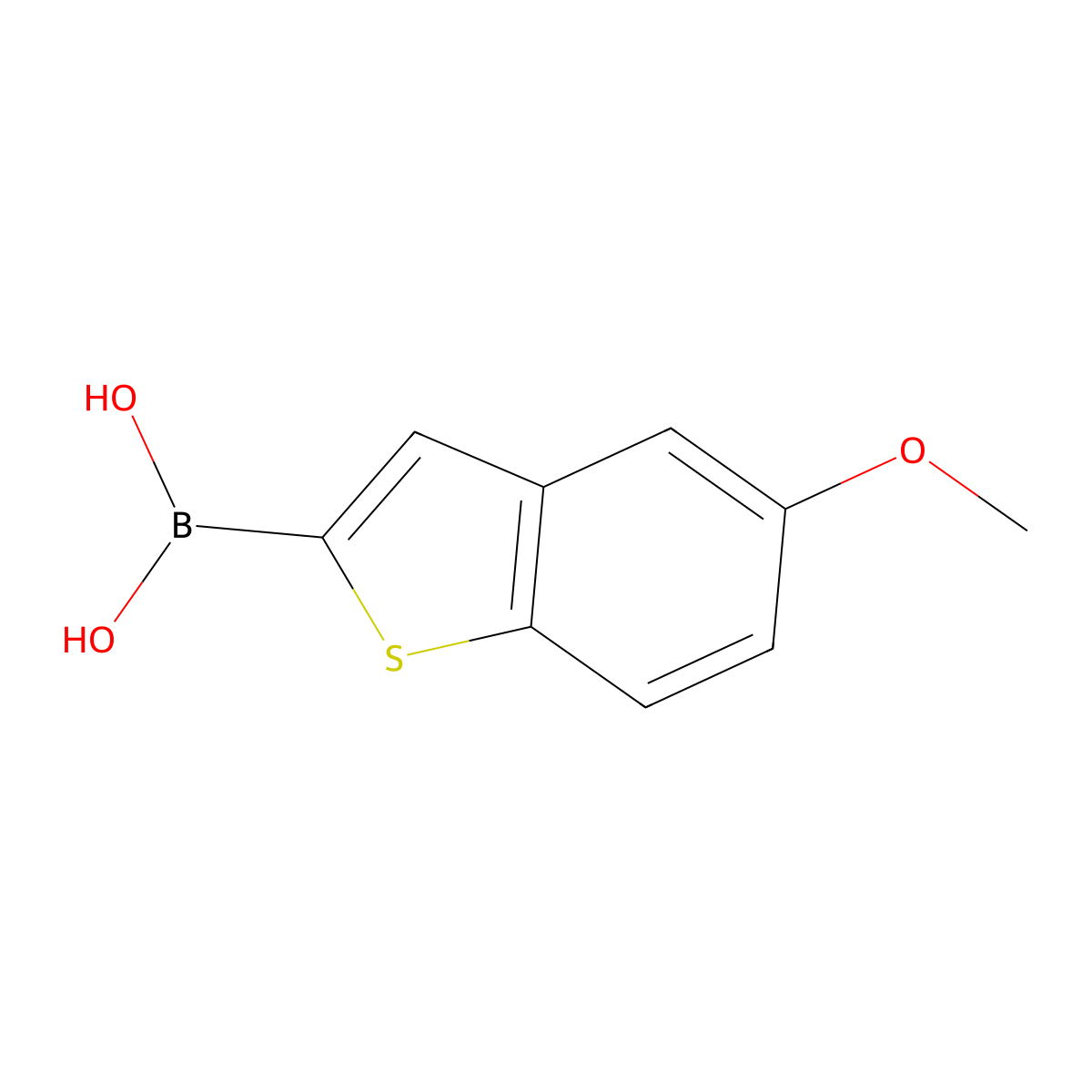 (5-Methoxy-1-benzothiophen-2-yl)boronic acid molecular structure, CAS 193965-30-9