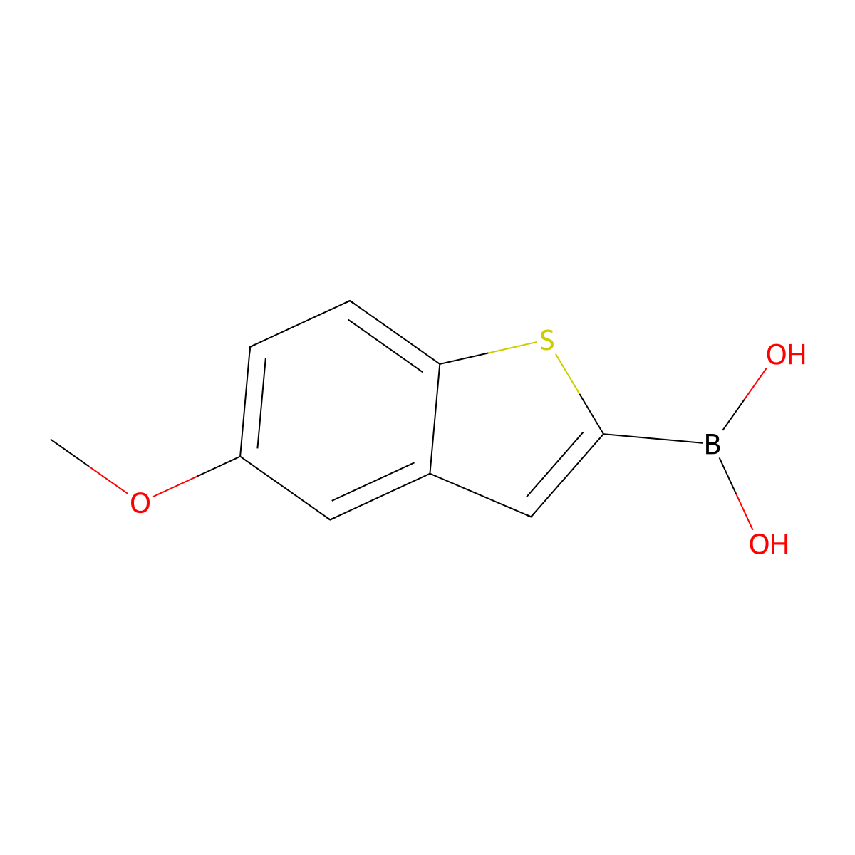 (5-Methoxy-1-benzothiophen-2-yl)boronic acid molecular structure, CAS 193965-30-9
