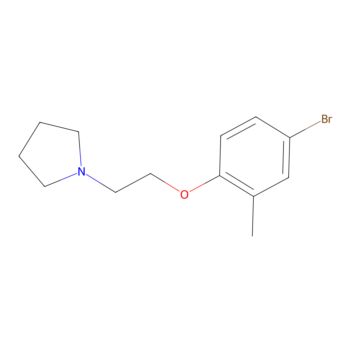 1-[2-(4-Bromo-2-methylphenoxy)ethyl]pyrrolidine molecular structure, CAS 193966-39-1