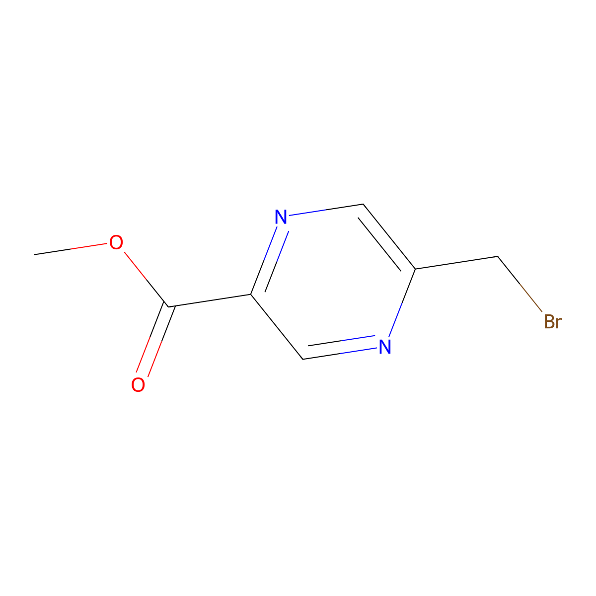 Methyl 5-(bromomethyl)pyrazine-2-carboxylate molecular structure, CAS 193966-70-0