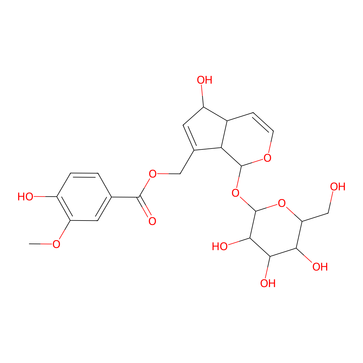10-O-Vanilloylaucubin molecular structure, CAS 193969-08-3