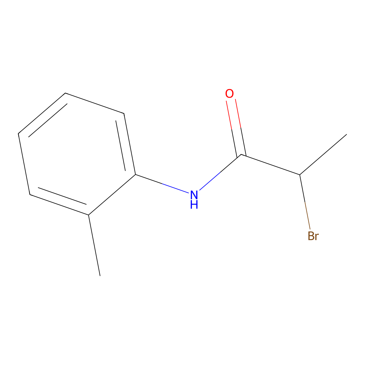 2-Bromo-N-(2-methylphenyl)propanamide molecular structure, CAS 19397-79-6