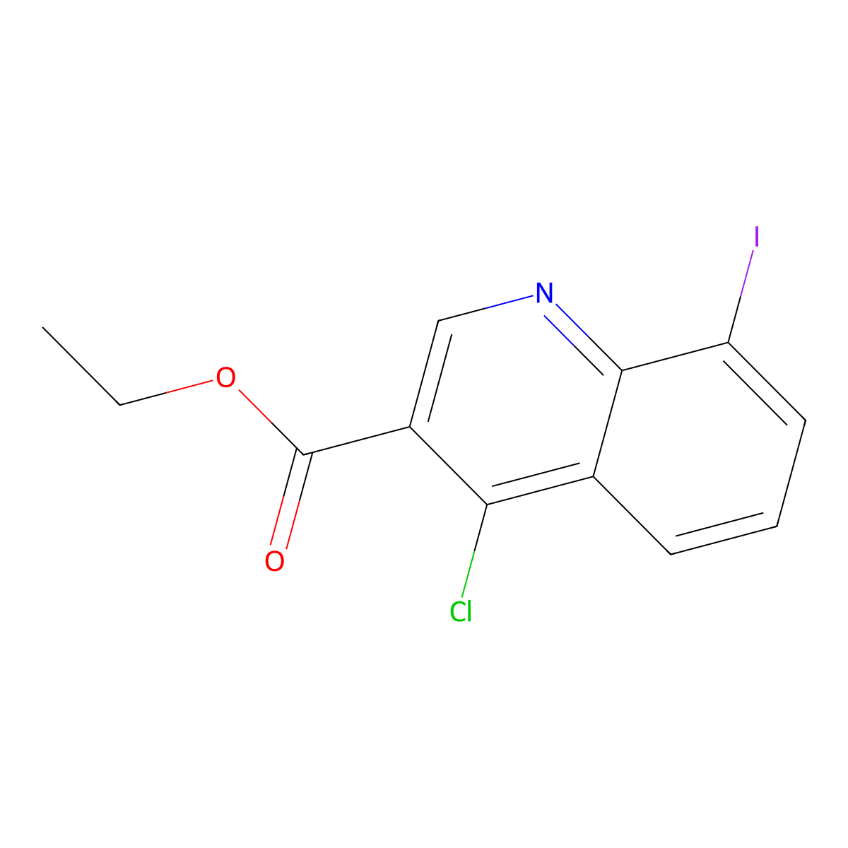 Ethyl 4-chloro-8-iodoquinoline-3-carboxylate molecular structure, CAS 193975-33-6