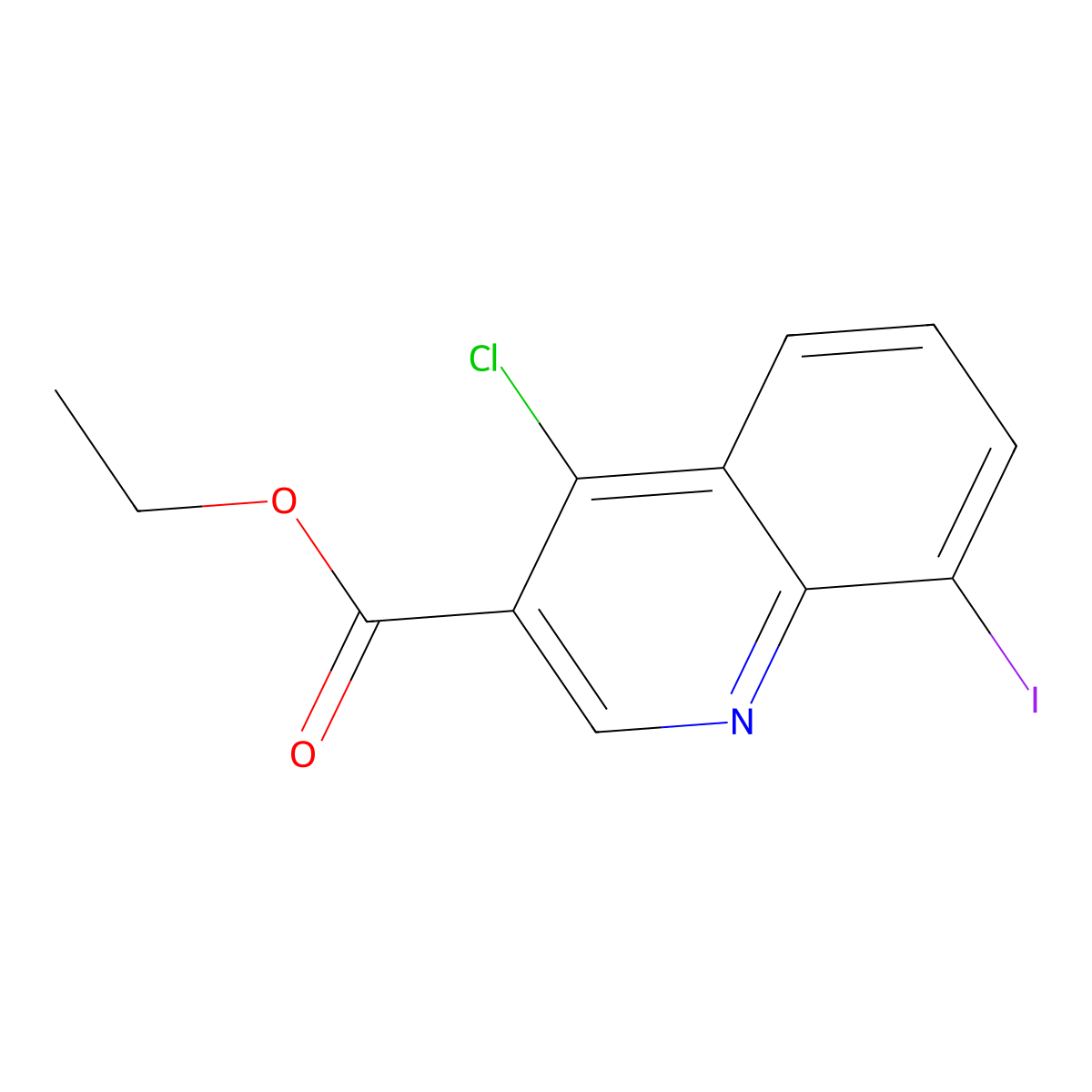 Ethyl 4-chloro-8-iodoquinoline-3-carboxylate molecular structure, CAS 193975-33-6