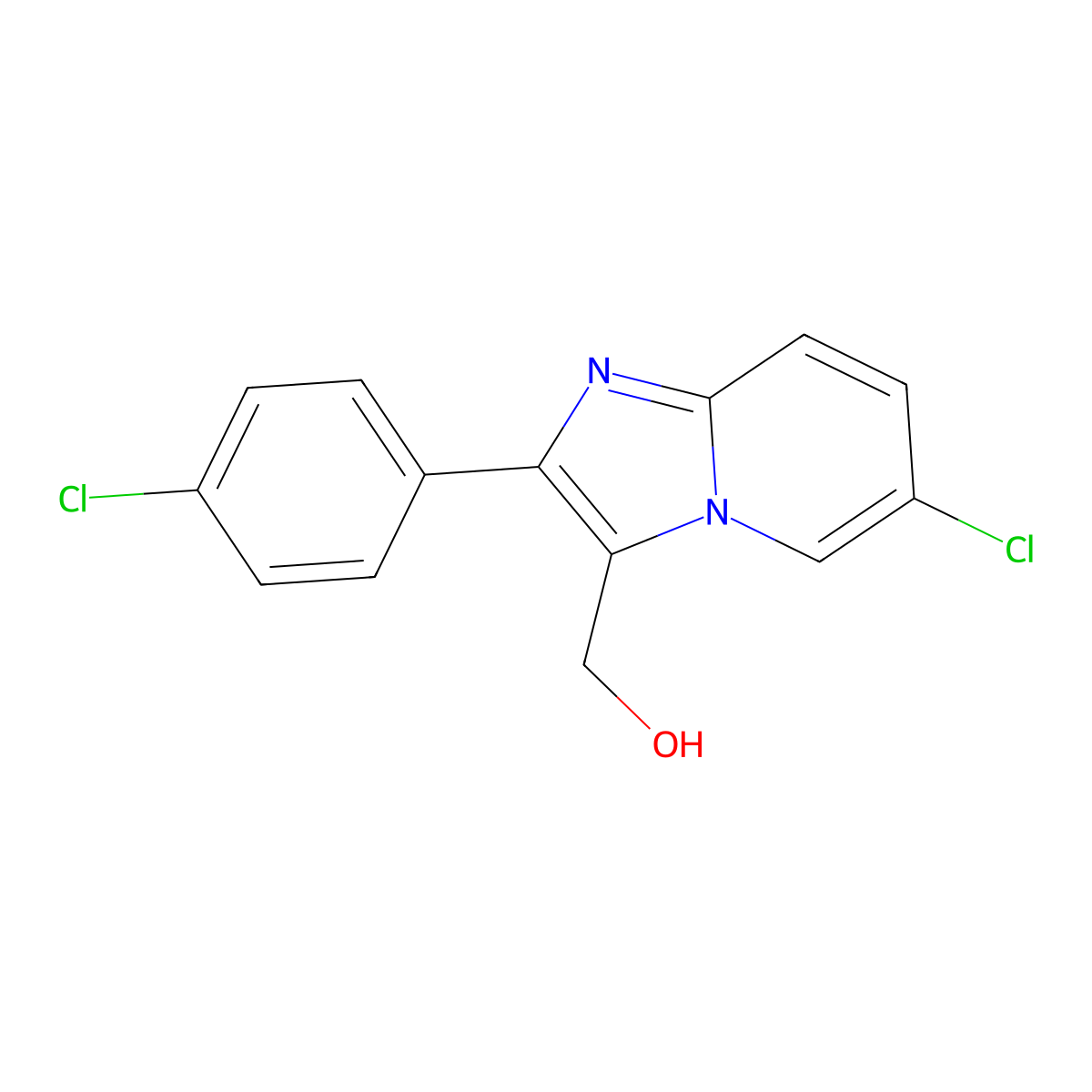 [6-Chloro-2-(4-chlorophenyl)imidazo[1,2-a]pyridin-3-yl]methanol molecular structure, CAS 193979-84-9