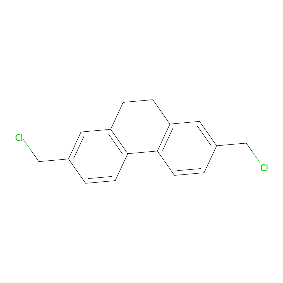 Phenanthrene, 2,7-bis(chloromethyl)-9,10-dihydro- molecular structure, CAS 19399-61-2