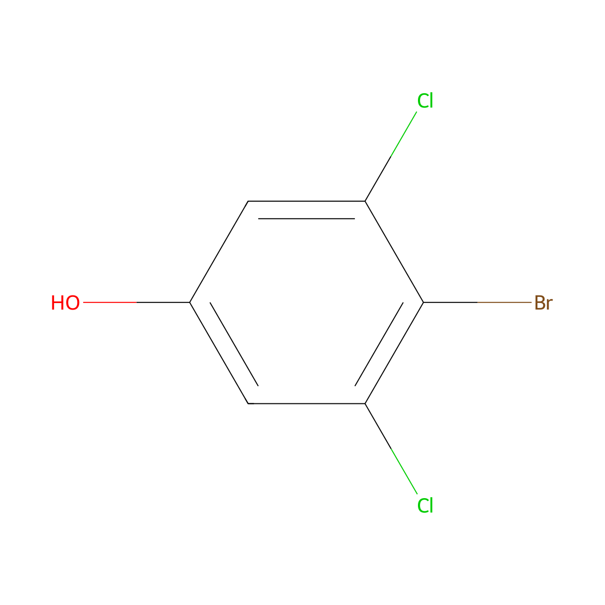 4-Bromo-3,5-dichlorophenol molecular structure, CAS 1940-28-9
