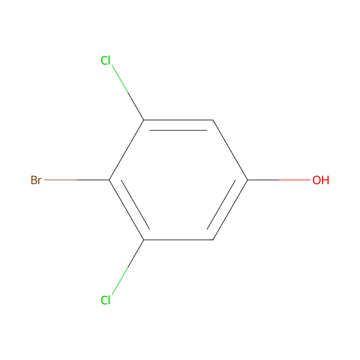 4-Bromo-3,5-dichlorophenol molecular structure, CAS 1940-28-9