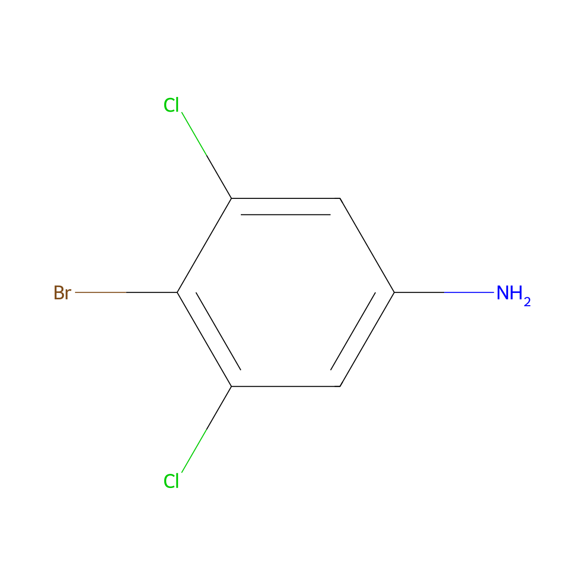 4-Bromo-3,5-dichloroaniline molecular structure, CAS 1940-29-0