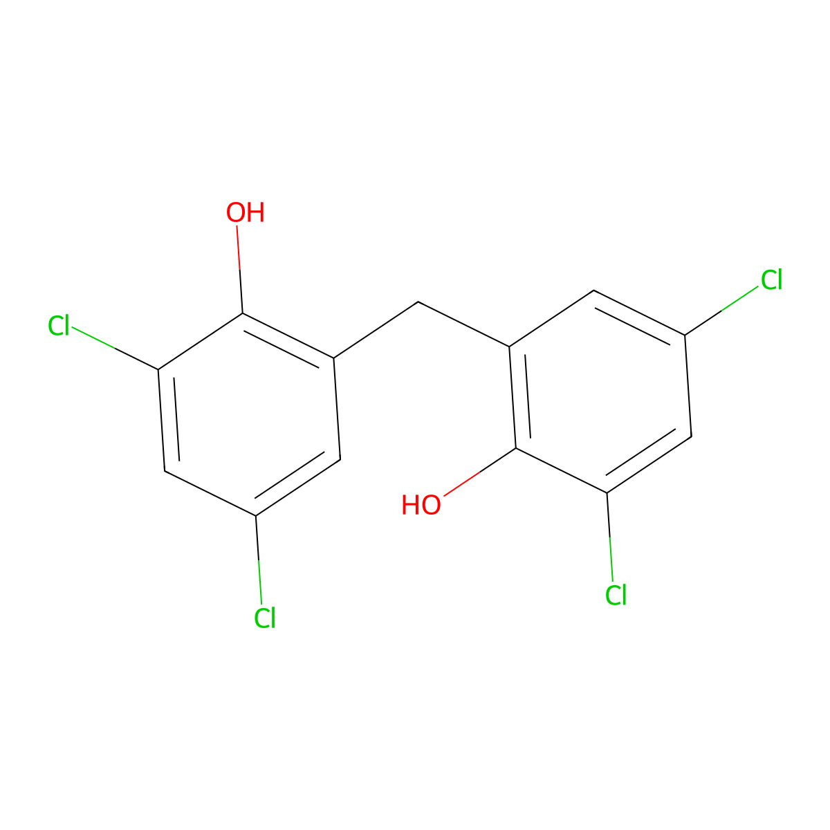 Tetrachlorophene molecular structure, CAS 1940-43-8