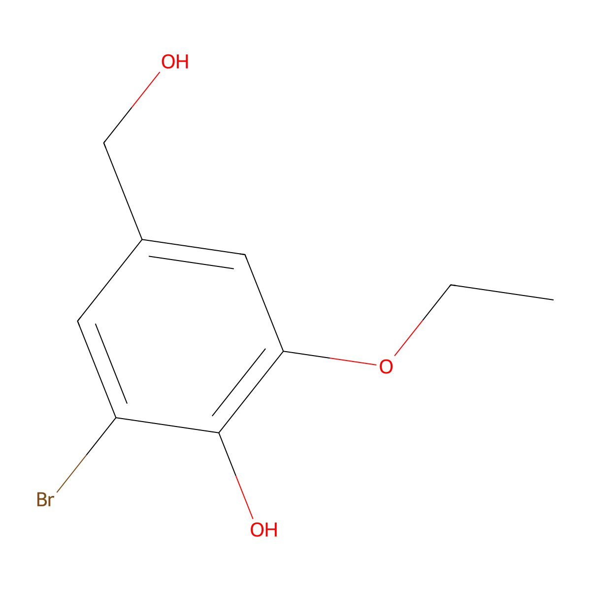 2-Bromo-6-ethoxy-4-(hydroxymethyl)phenol molecular structure, CAS 1940-80-3