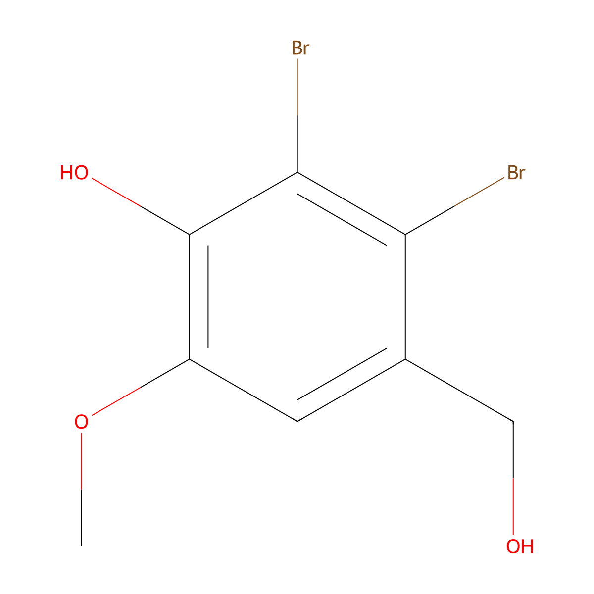 2,3-Dibromo-4-(hydroxymethyl)-6-methoxyphenol molecular structure, CAS 1940-81-4