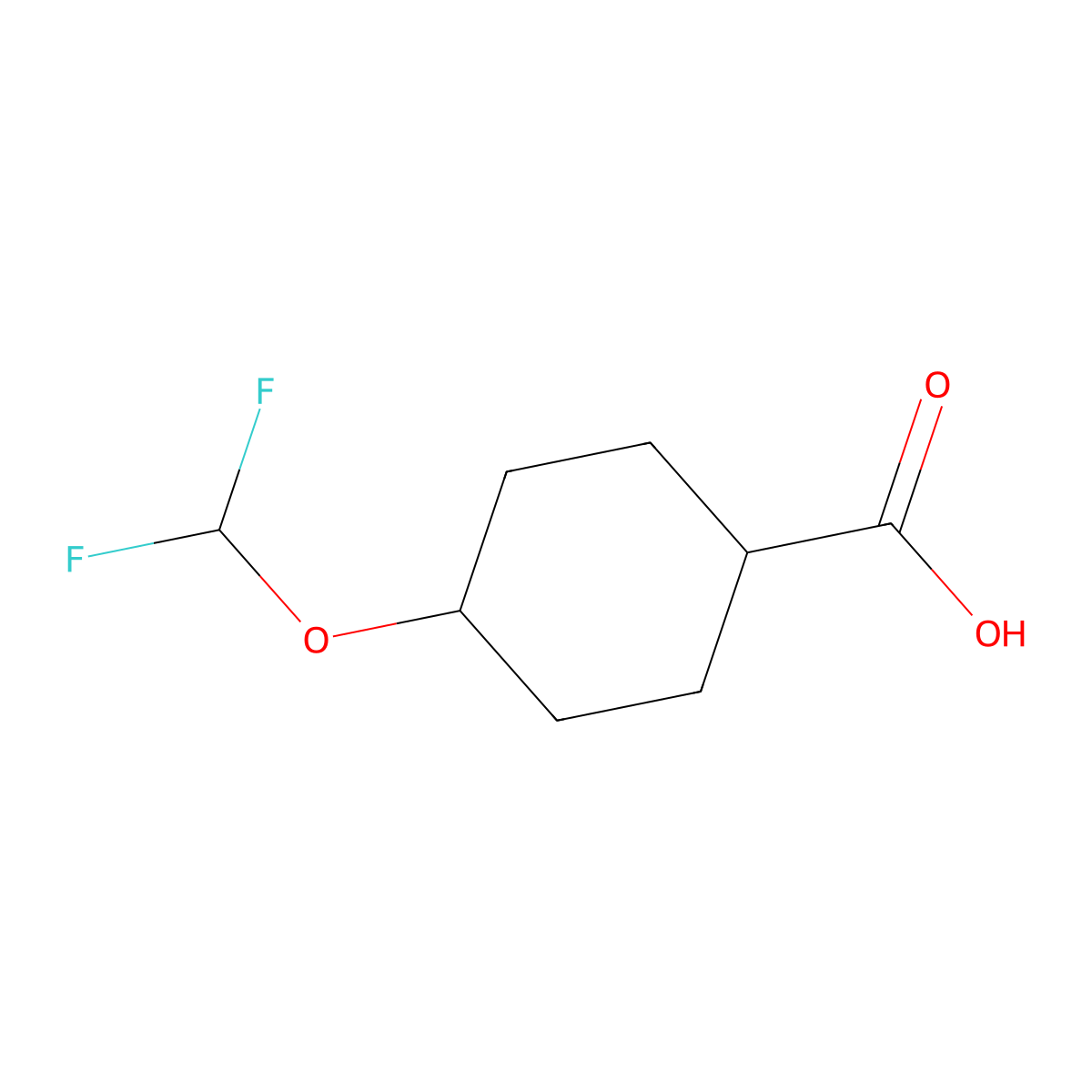 4-(Difluoromethoxy)cyclohexane-1-carboxylic acid molecular structure, CAS 1940134-56-4