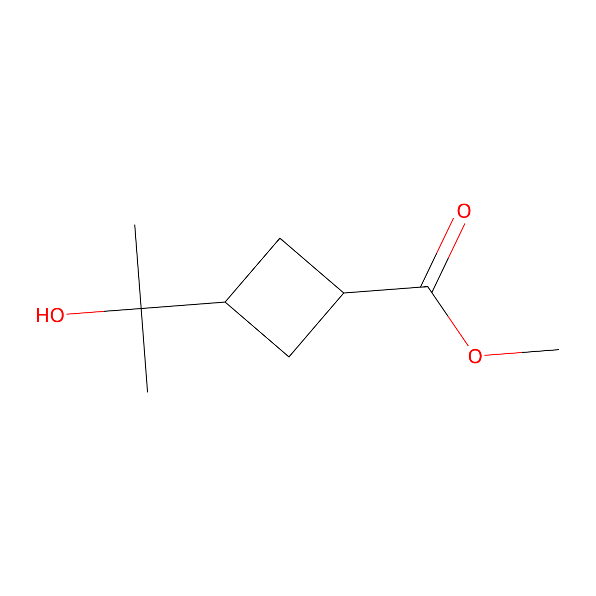 Methyl 3-(2-hydroxypropan-2-yl)cyclobutane-1-carboxylate molecular structure, CAS 1940136-14-0