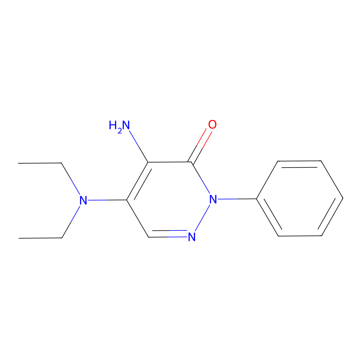 4-Amino-5-(diethylamino)-2-phenylpyridazin-3-one molecular structure, CAS 194016-09-6