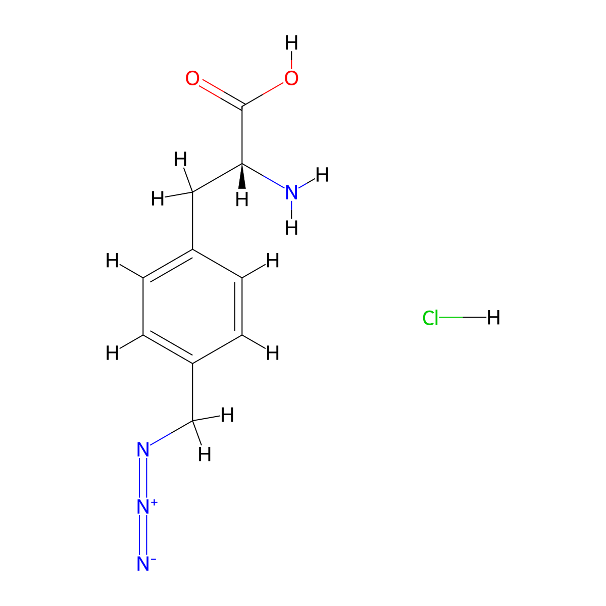 4-(Azidomethyl)-D-phenylalanine hydrochloride molecular structure, CAS 1940184-20-2