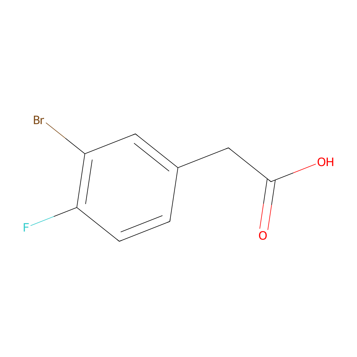 3-Bromo-4-fluorophenylacetic Acid molecular structure, CAS 194019-11-9