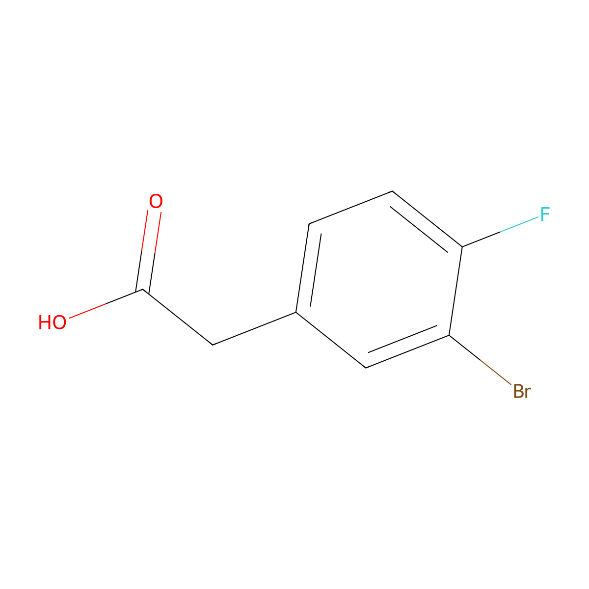 3-Bromo-4-fluorophenylacetic Acid molecular structure, CAS 194019-11-9