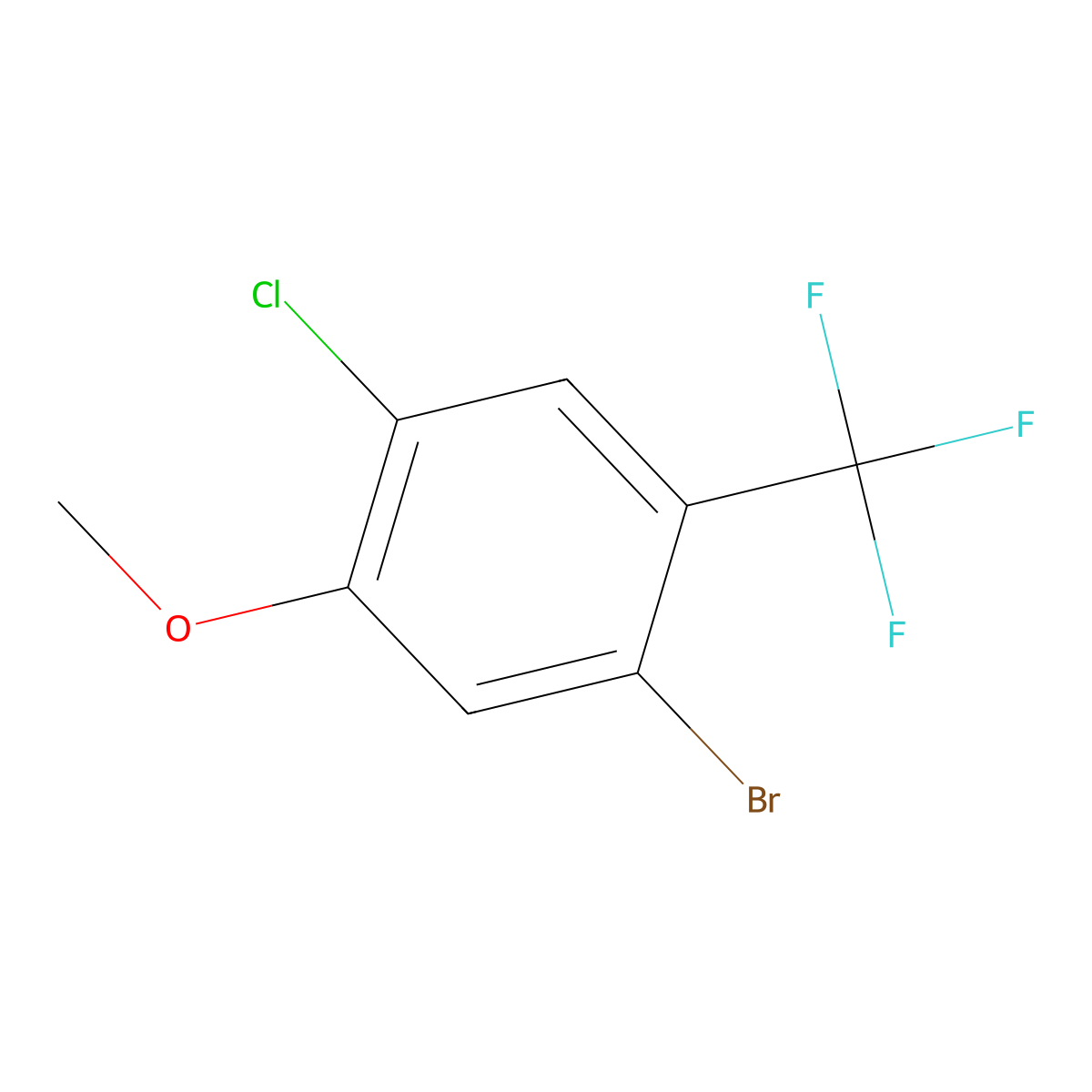1-Bromo-4-chloro-5-methoxy-2-(trifluoromethyl)benzene molecular structure, CAS 1940191-97-8