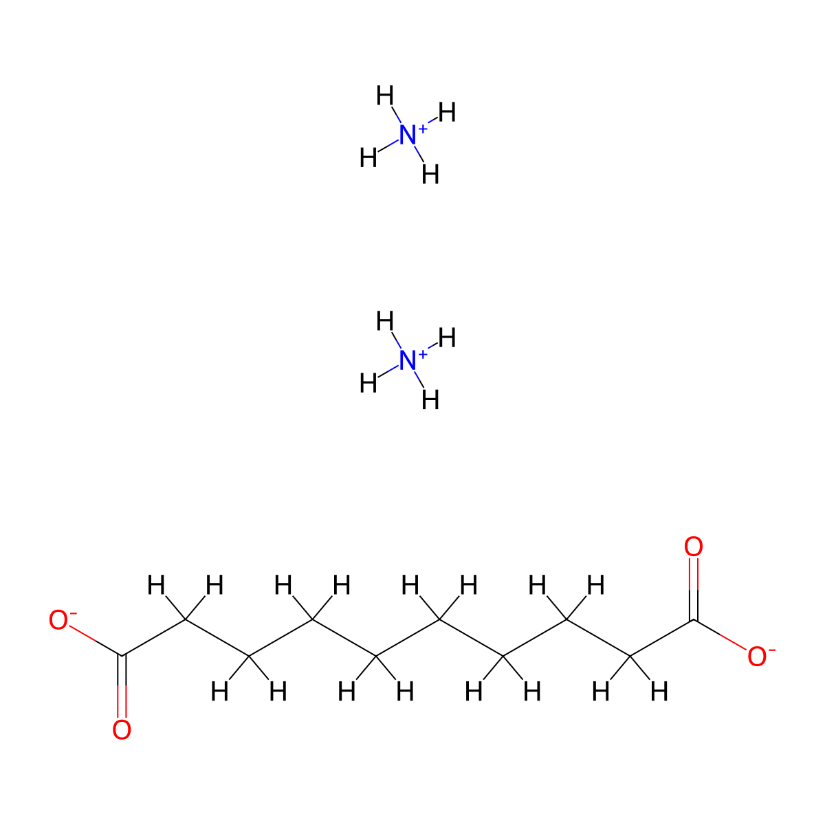 Bisammonium decanedioate molecular structure, CAS 19402-63-2