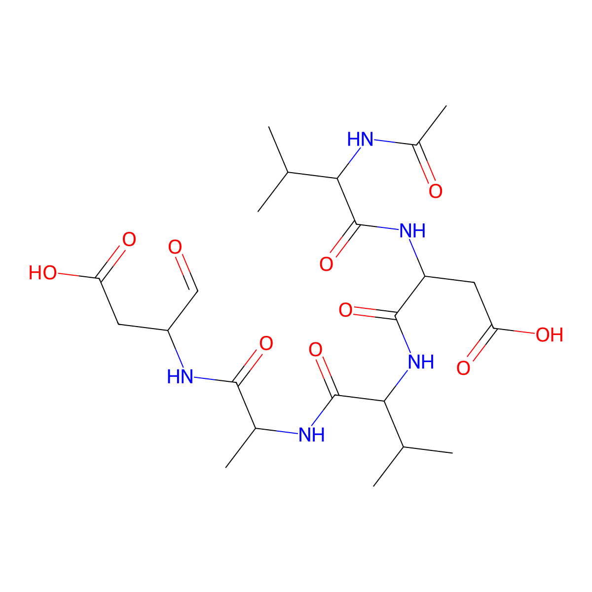 Ac-VDVAD-CHO molecular structure, CAS 194022-51-0