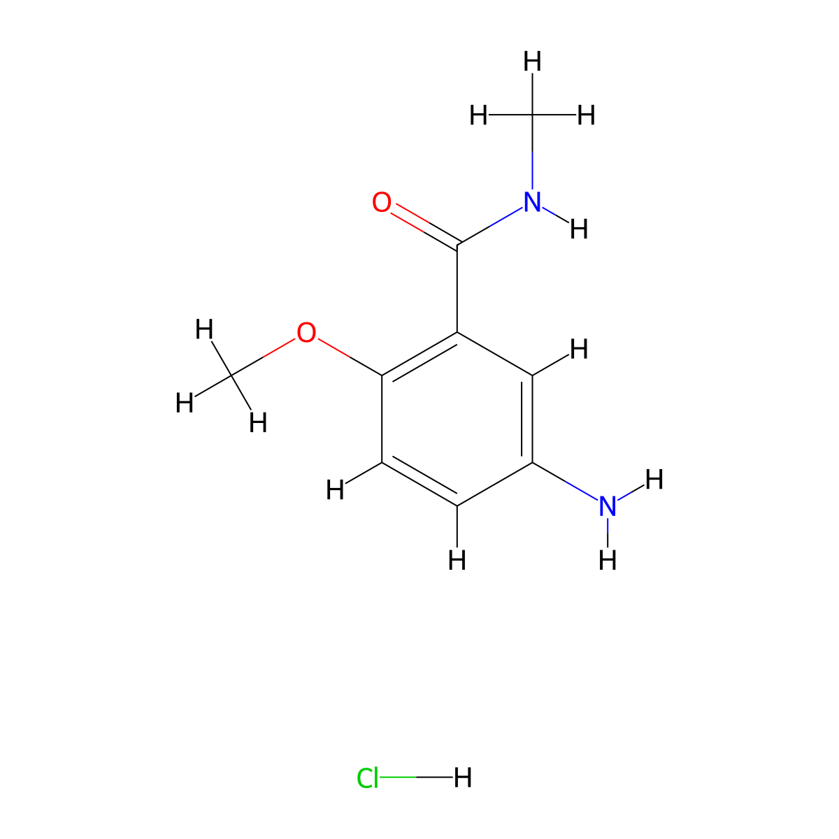 5-Amino-2-methoxy-N-methylbenzamide hydrochloride molecular structure, CAS 194025-87-1