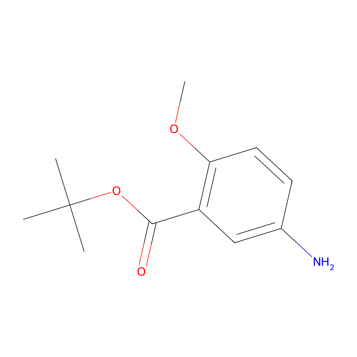 Tert-butyl 5-amino-2-methoxybenzoate molecular structure, CAS 194025-90-6