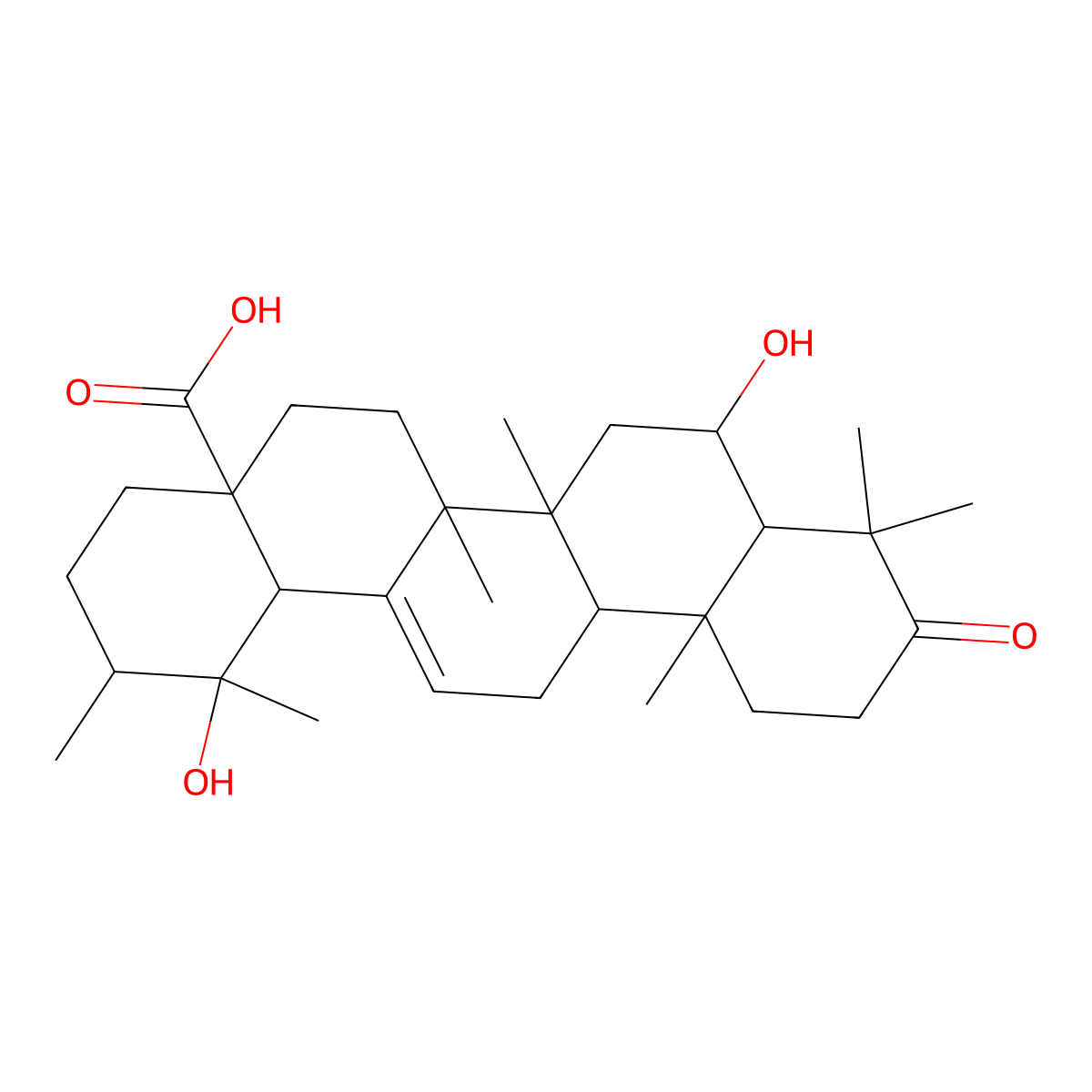 6,19-Dihydroxyurs-12-en-3-oxo-28-oic acid molecular structure, CAS 194027-11-7